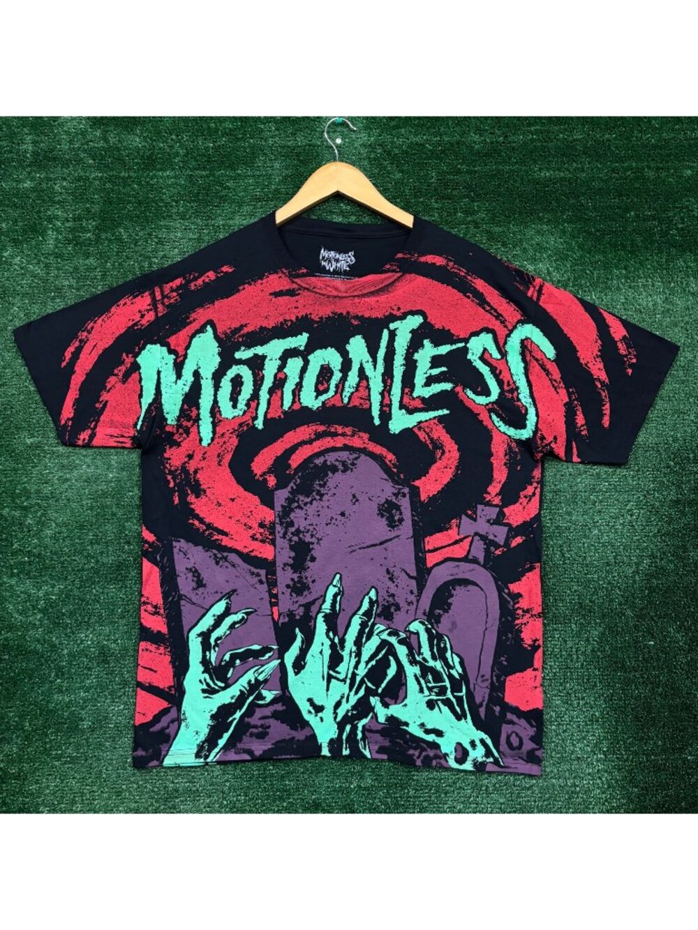 Motionless in White Graveyard Shift All Over Rock T-Shirt Size Large